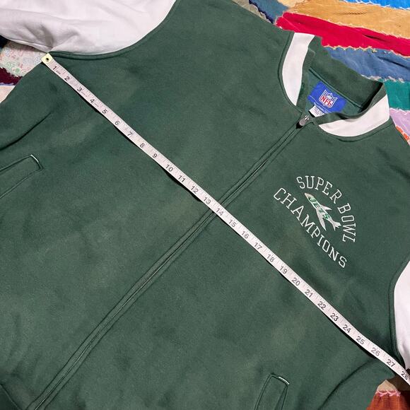 New York Jets REEBOK Super Bowl Champs Green Varsity Jacket XL - Picture 7 of 8